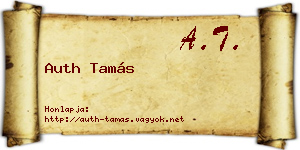 Auth Tamás névjegykártya